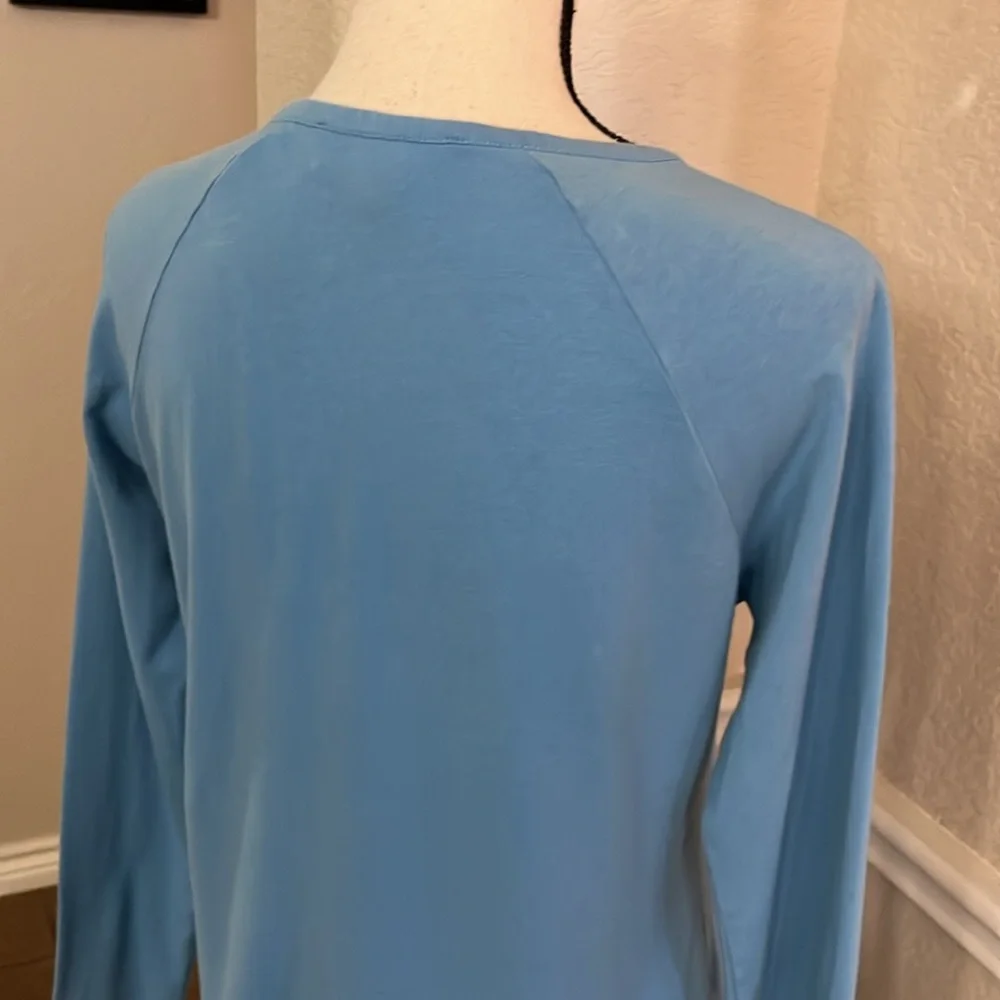 Michael Kors blue long sleeve top blouse Size M